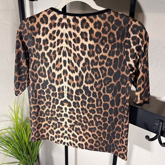 Pretty little thing tan leopard tee shirt size 6 - Picture 6 of 12